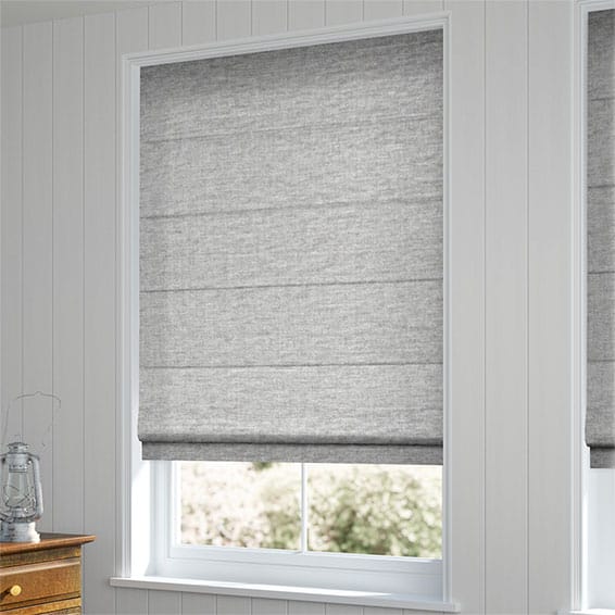 Plush Chenille Soft Grey Roman Blind