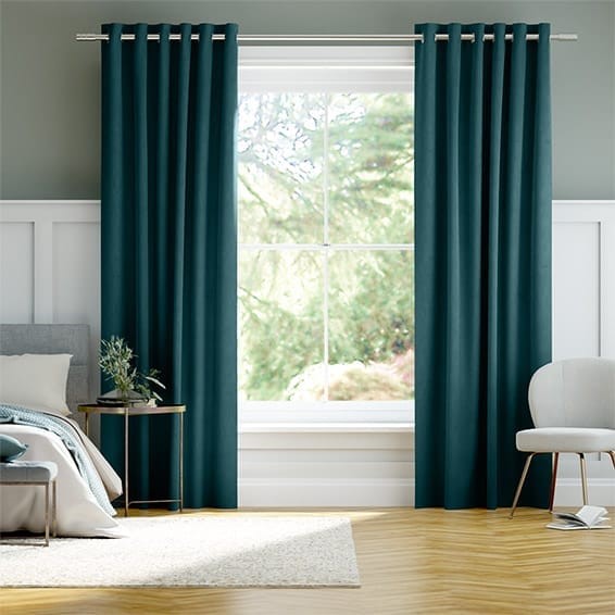 Velvet Mediterranean Teal  Curtains