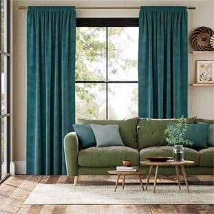 Velvet Mediterranean Teal Curtains thumbnail image