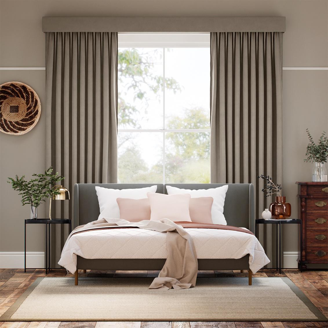 Complete Blackout Velvet Stone Curtain