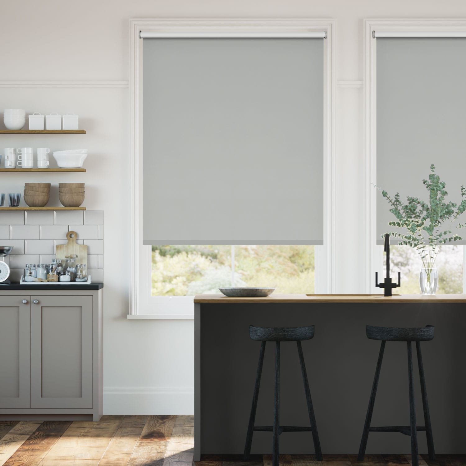 Electric Verona Blackout Cool Grey Roller Blind