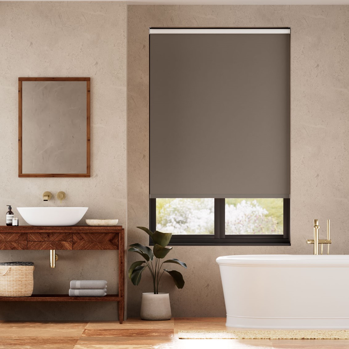 Verona Blackout Espresso Roller Blind