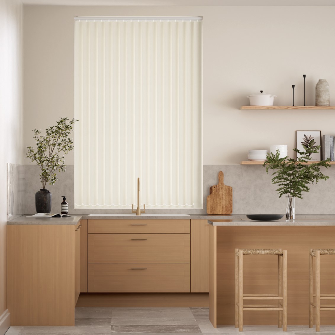 Fawn PVC Blackout Vertical Blind