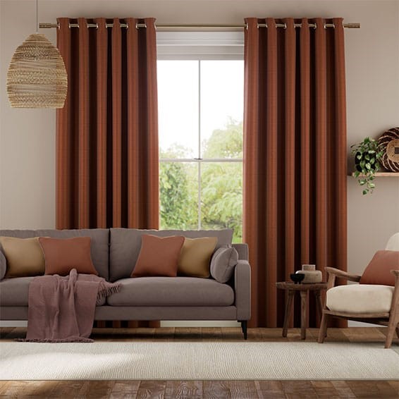 Vicenza Faux Silk Burnt Copper Curtains