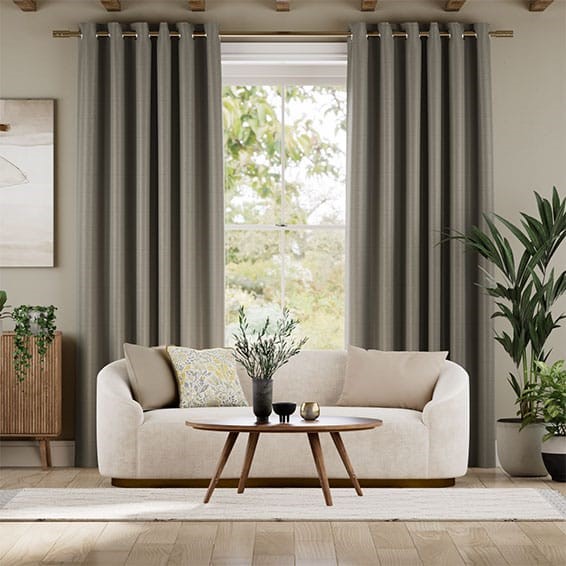 Vicenza Faux Silk Grey Stone Curtains