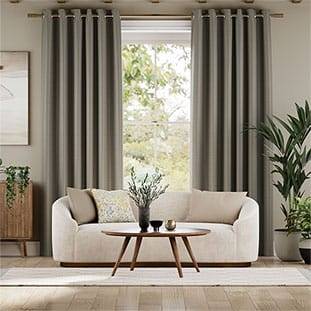 Vicenza Faux Silk Grey Stone Curtains thumbnail image