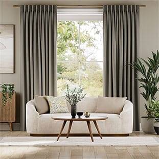 Vicenza Faux Silk Grey Stone Curtains thumbnail image