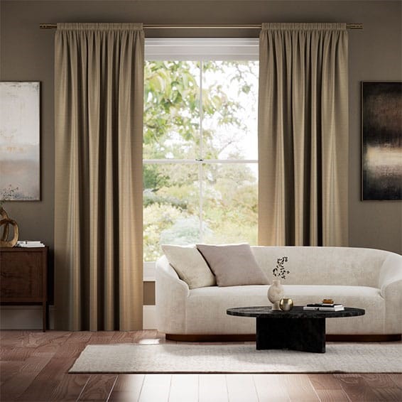 Vicenza Faux Silk Mocha Curtains