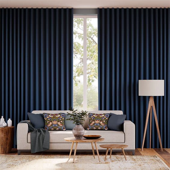 Vicenza Faux Silk Navy Curtains