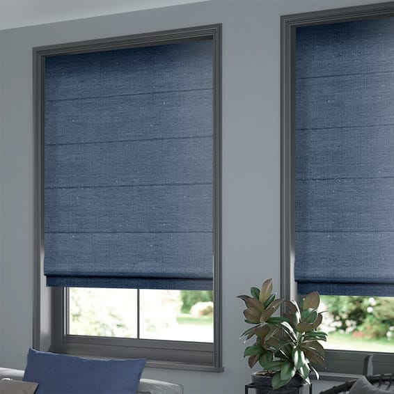 Vicenza Faux Silk Navy Roman Blind