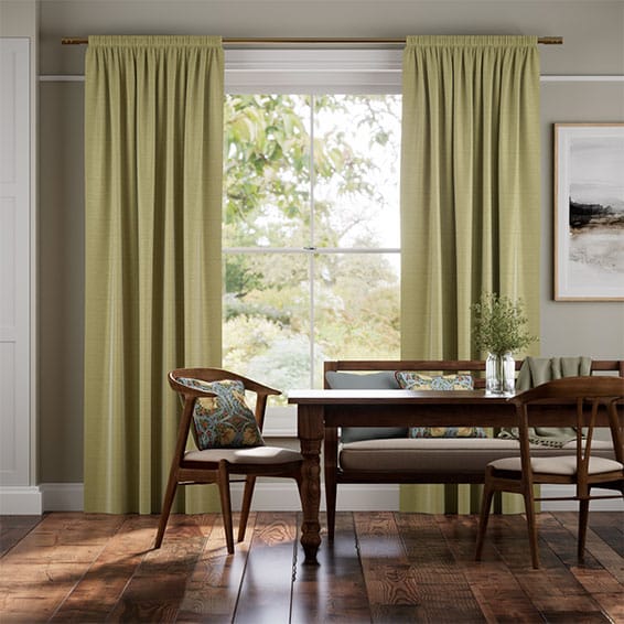 Vicenza Faux Silk Olive Curtains