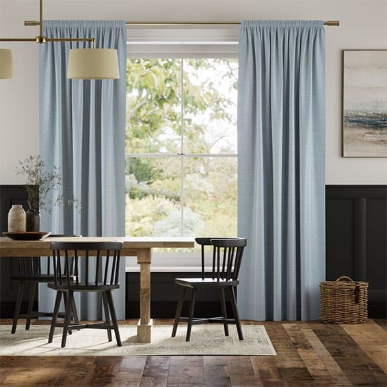 Vicenza Faux Silk Pastel Blue Curtains