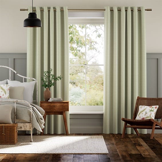 Vicenza Faux Silk Sage Curtains