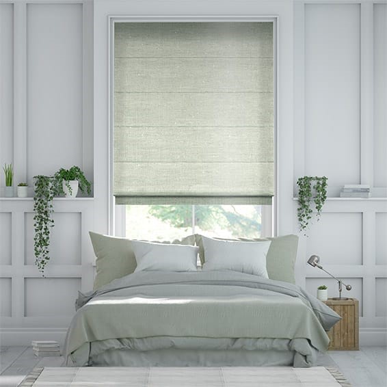 Vicenza Faux Silk Sage Roman Blind