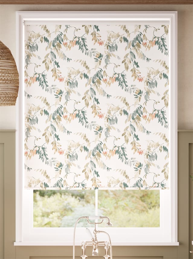 Watercolour Canopy Apricot & Sage Roller Blind thumbnail image