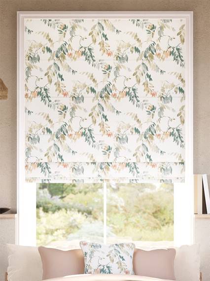 Watercolour Canopy Apricot & Sage Roman Blind thumbnail image