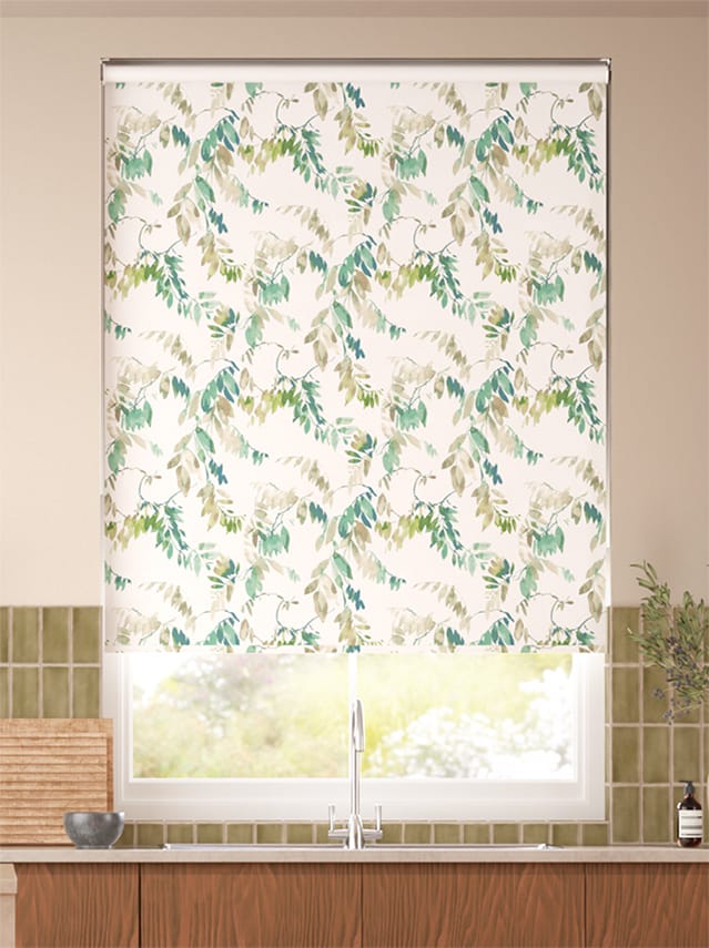 Watercolour Canopy Leaf Green Roller Blind thumbnail image
