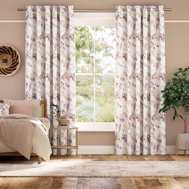 Watercolour Canopy Mauve Curtains thumbnail image