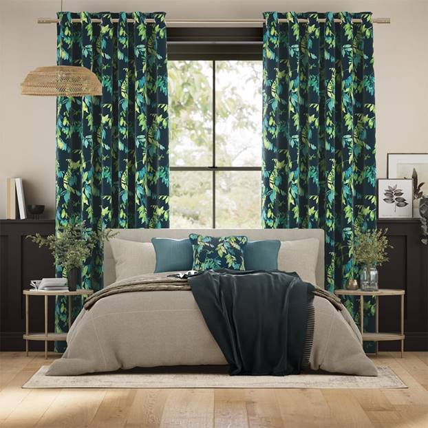 Watercolour Canopy Teal Curtains thumbnail image