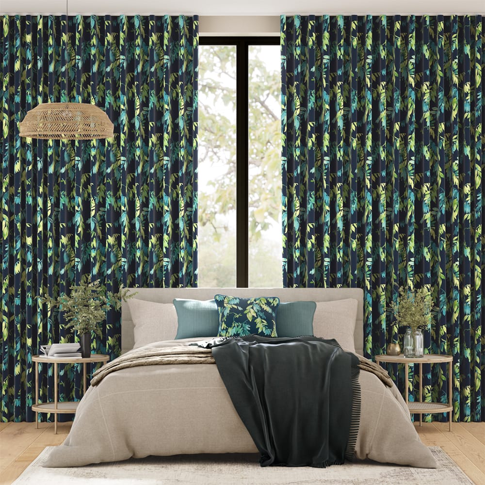 Watercolour Canopy Teal Curtains thumbnail image