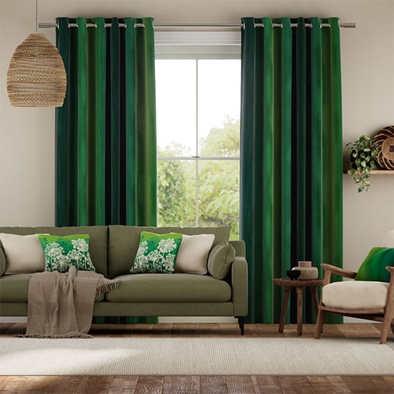 Watercolour Emerald Curtains