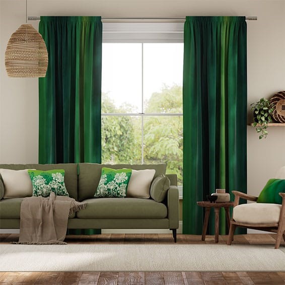 Watercolour Emerald Curtains