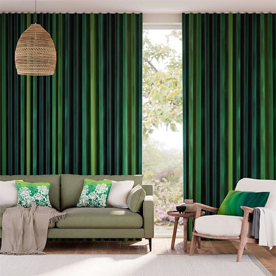 Watercolour Emerald Curtains