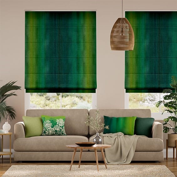 Watercolour Emerald Roman Blind