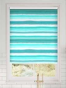 Twist2Go Watercolour Stripe Teal Roller Blind thumbnail image