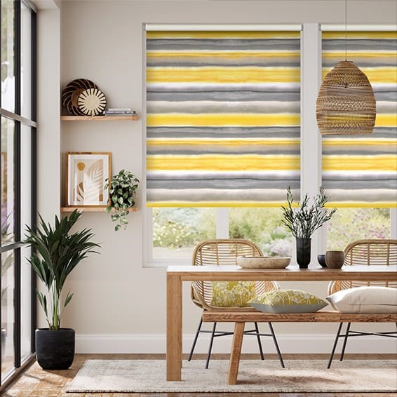 Watercolour Stripe Ochre Roller Blind