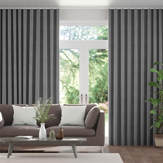 Amore Gunmetal Grey Wave Curtains