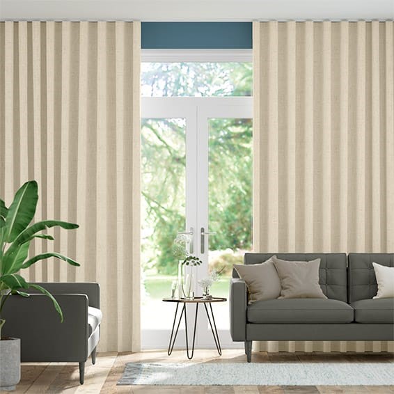 Bijou Linen Alabaster  Wave Curtains