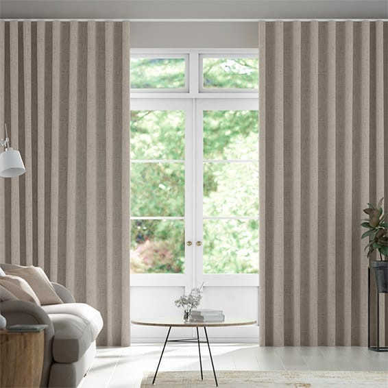 Bijou Linen Grey Wash  Wave Curtains