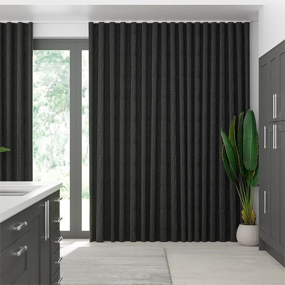 Cavendish Charcoal  Wave Curtains