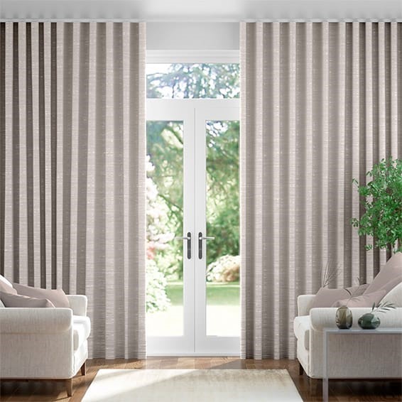 Dupioni Faux Silk Mink  Wave Curtains