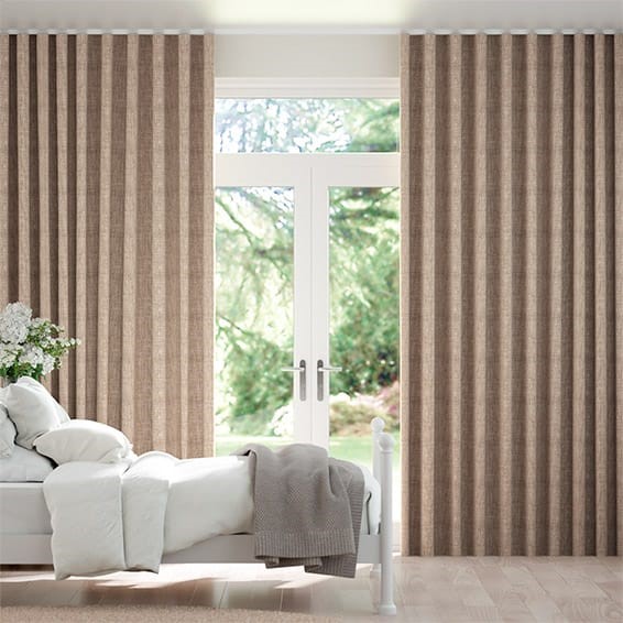 Wave Eternity Linen Biscuit Curtains