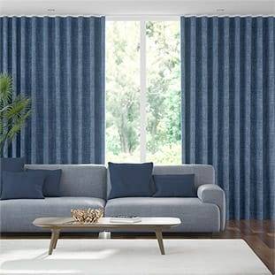 Wave Eternity Linen Whale Blue Wave Curtains thumbnail image