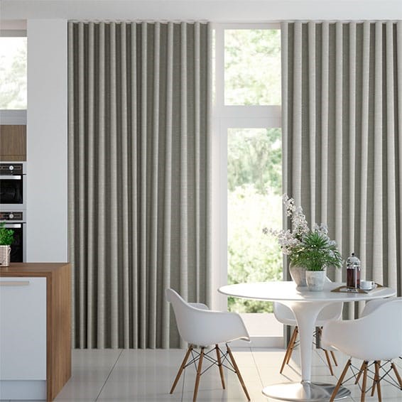 Wave Ahisma Luxe Faux Silk Chrome Curtains