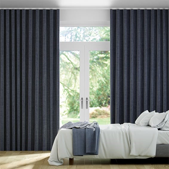 Harrow Navy Wave Curtains