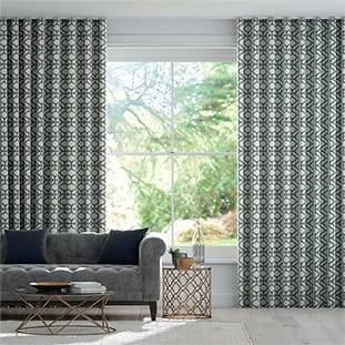 Wave Lattice Charcoal Wave Curtains thumbnail image