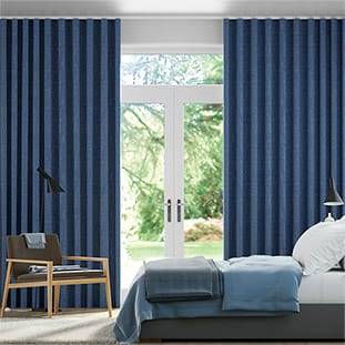 Wave Paleo Linen Blue Azure Wave Curtains thumbnail image