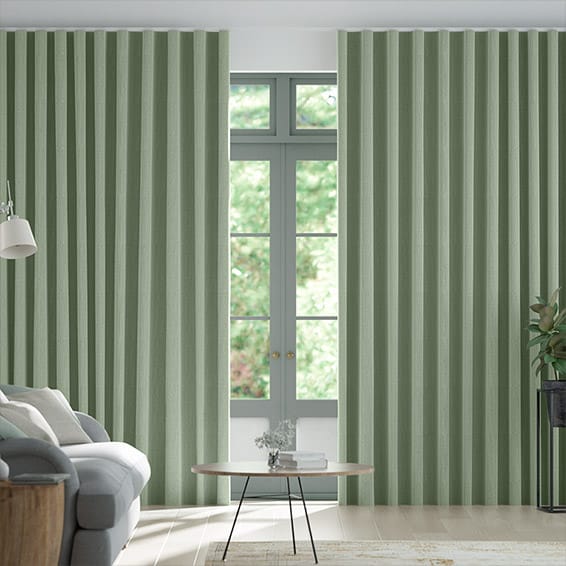 Paleo Linen Pastel Green  Wave Curtains