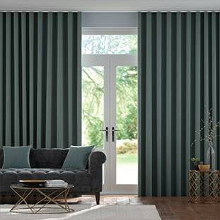 Wave Paleo Linen Teal Twilight Wave Curtains thumbnail image