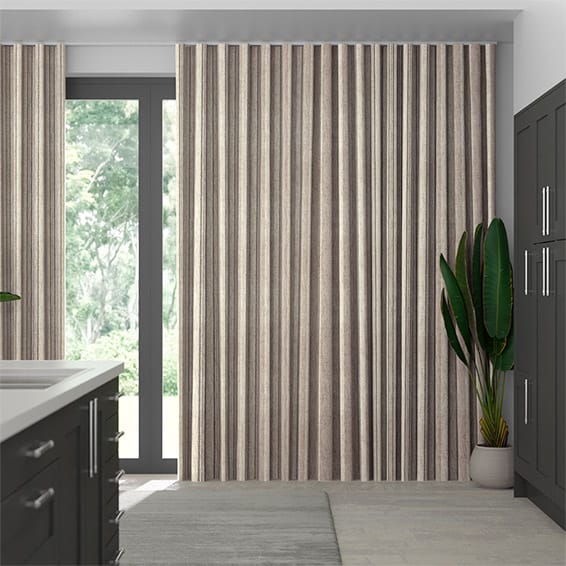 Truro Stripe Linen Sandstone Wave Curtains