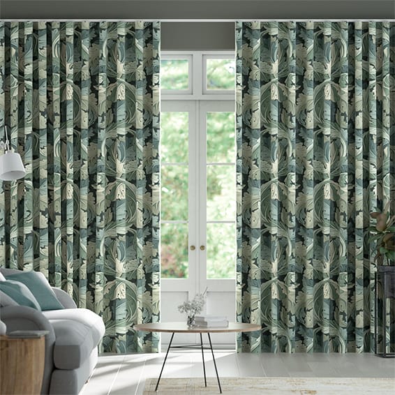 William Morris Acanthus Velvet Forest Wave Curtains