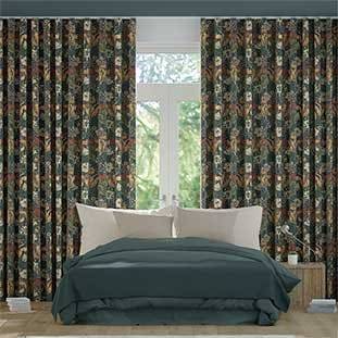 Wave William Morris Compton Velvet Dusky Teal Wave Curtains thumbnail image