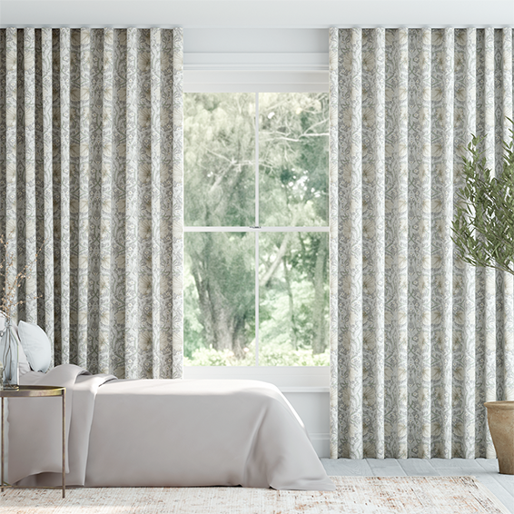 William Morris Pimpernel Dove Grey Wave Curtains