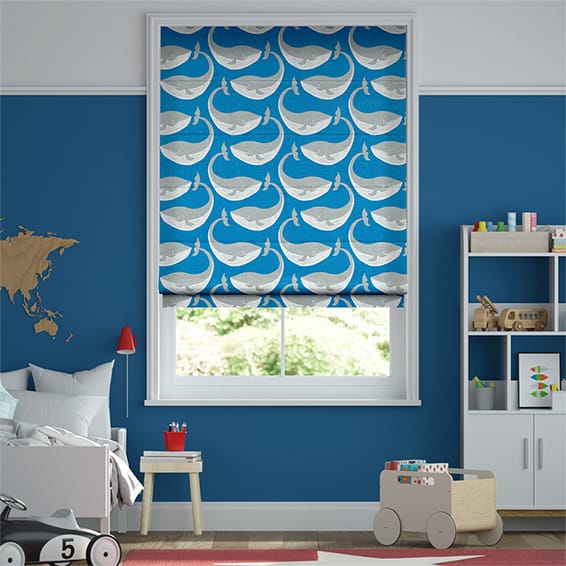Kids Whale of a Time Pacific Roman Blind