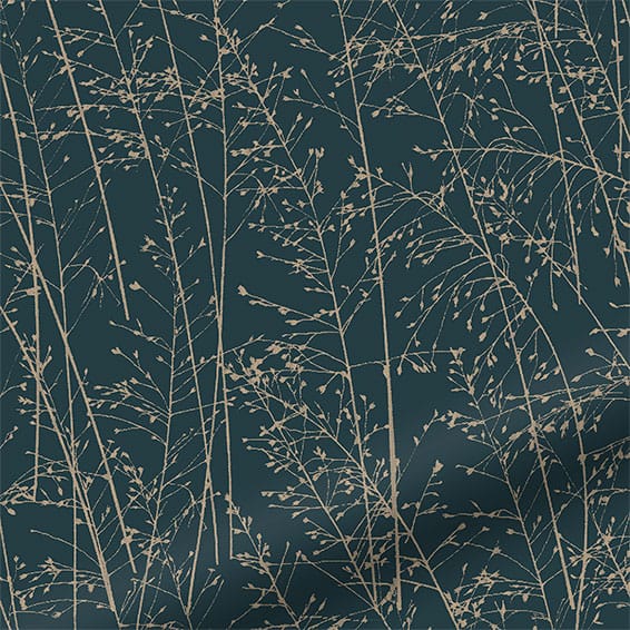 Whispering Grass Jacquard French Navy Curtains