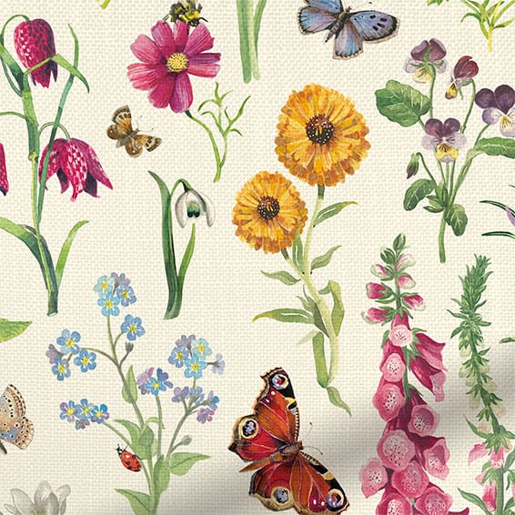 Wild Flowers Meadow Roman Blind